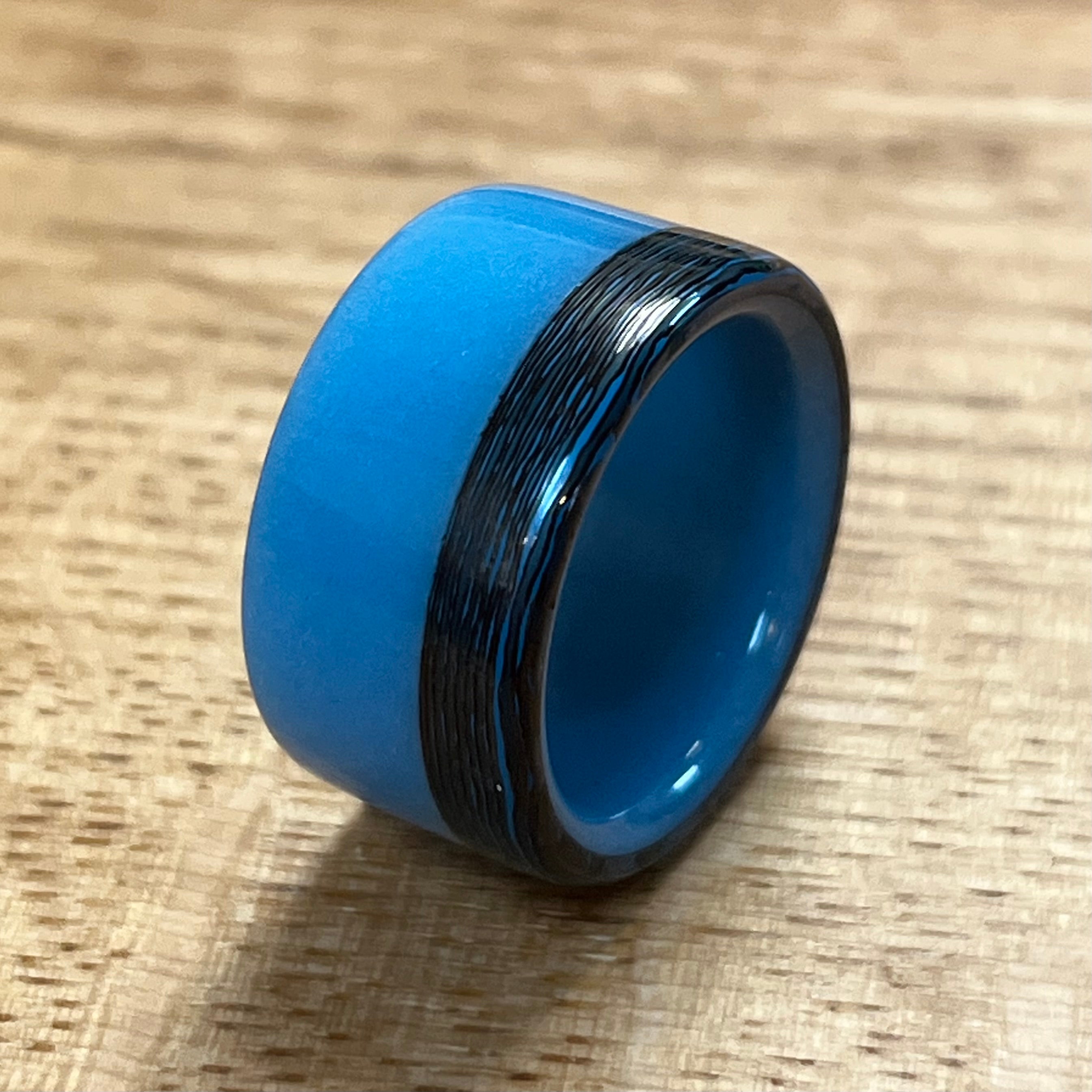 Blue Glow with Offset Carbon Fiber Ring