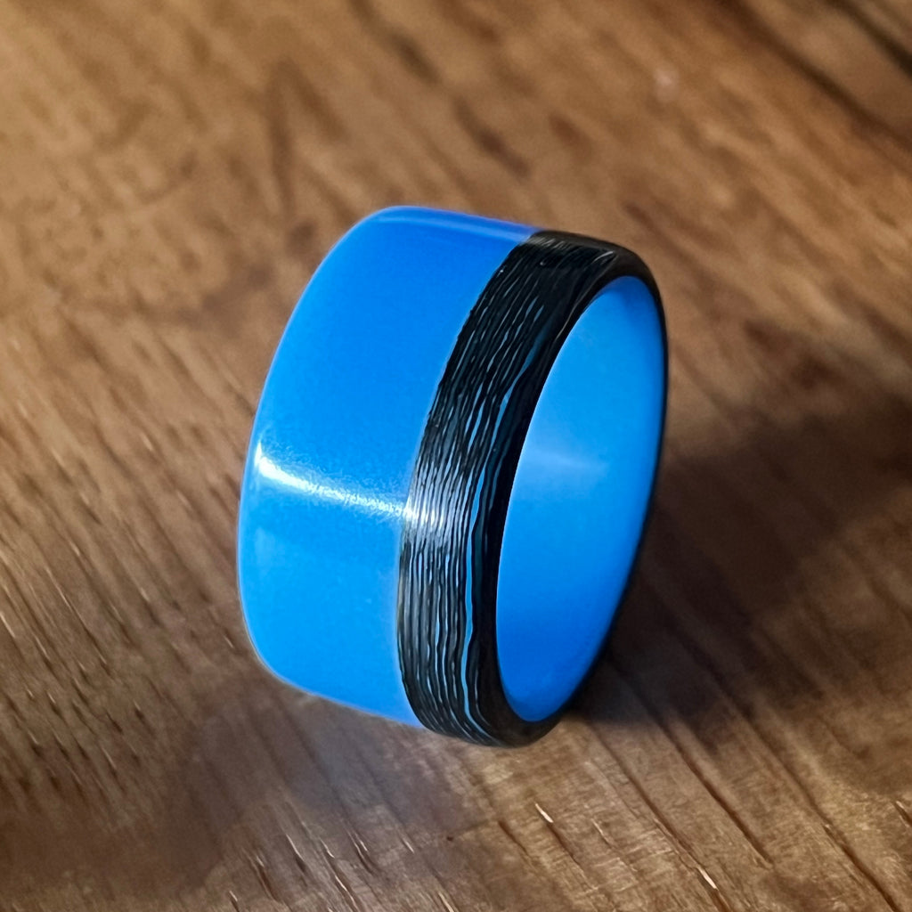 Blue Glow with Offset Carbon Fiber Ring