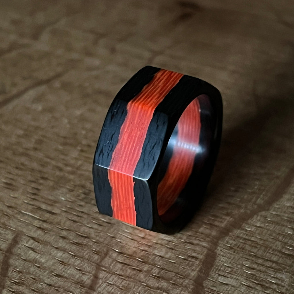 Octo Carbon Fibre Red Fire Glow Ring